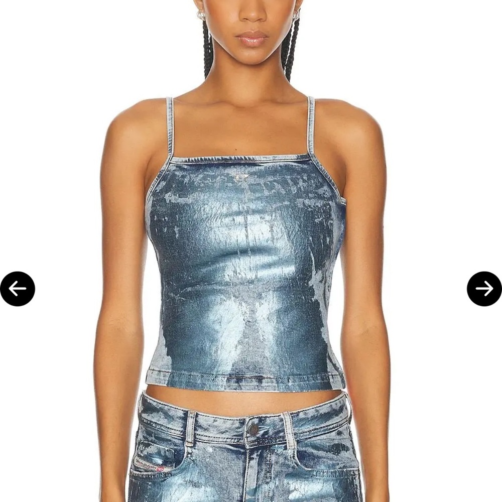 Diesel Blue De-lla-S Tank Top Size Medium, New w/ Tags